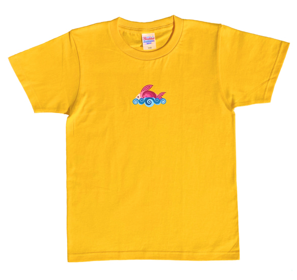 波乗りお魚さんのイラストTシャツ　サイズ展開あります 2枚目の画像