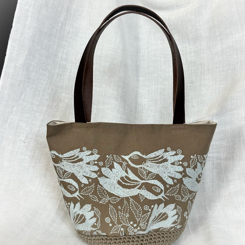 ミナペルホネン carnival 編み編みコットン丸底 バケツバック