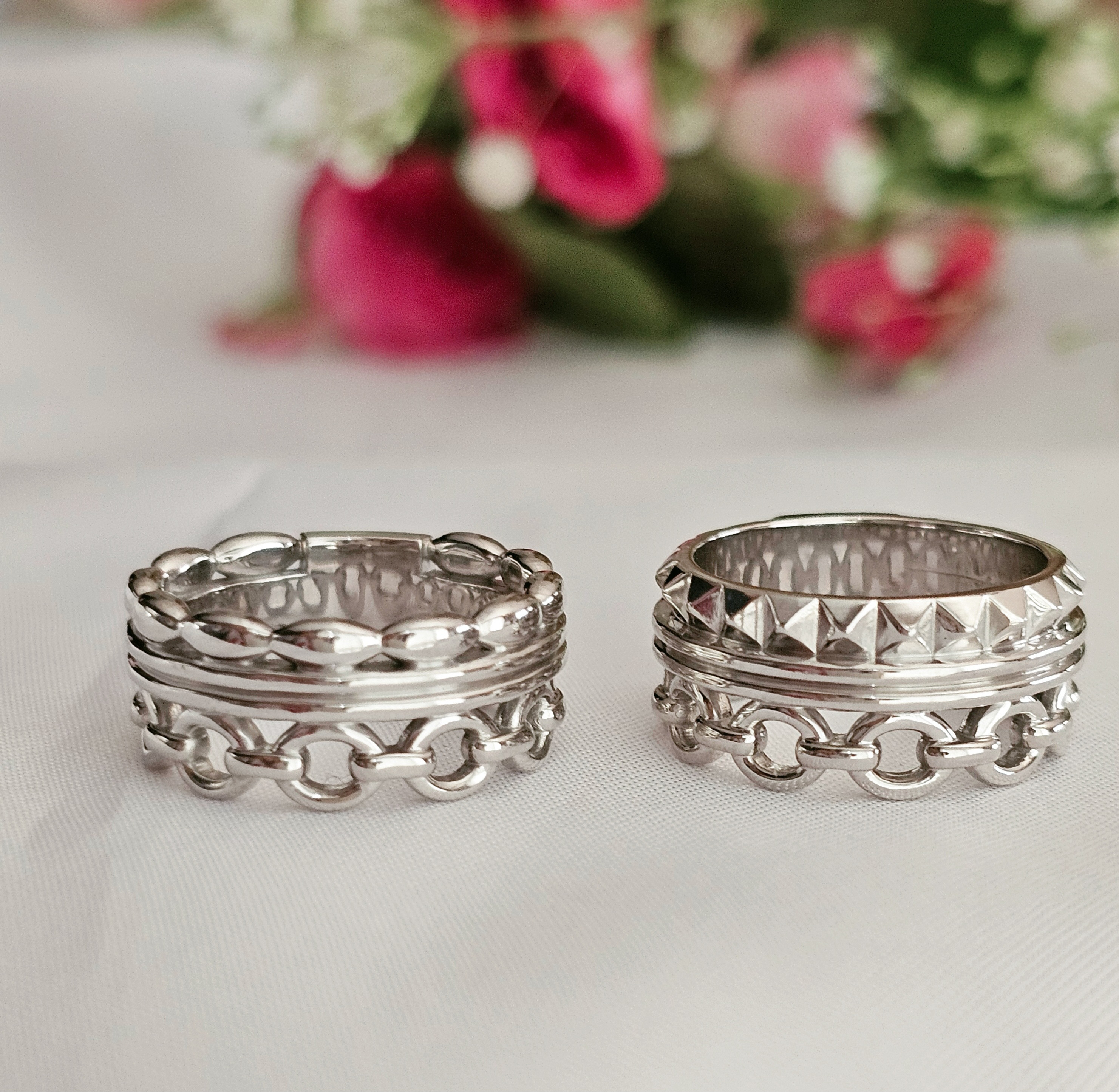 メンズライクリングな上質なシルバーリング、存在感のあるリングげ302（しずく）303（とげ）