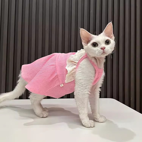 オーダーメイド可能〉猫服 犬服 ペット服 ネコ ピンクの オーダーメイド可能〉猫服 犬服 ペット服 ネコ ピンクの