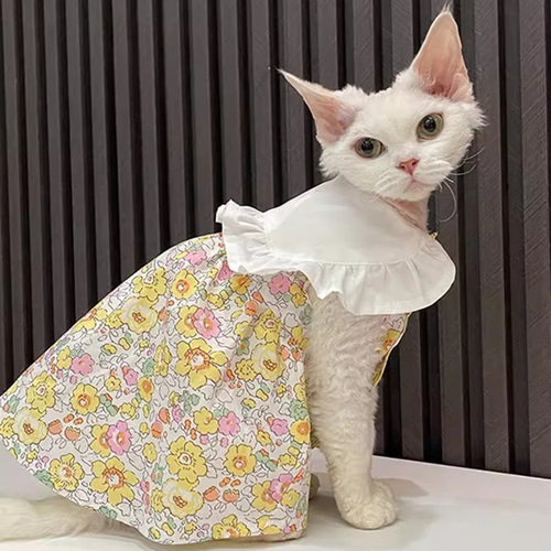 人気ブランド オーダーメイド可能〉猫服 犬服 ペット服 ネコ 多い花模様 犬服・アクセサリー