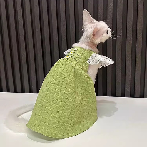 オーダーメイド可能〉猫服 犬服 ペット服 ネコ 緑のプリンセス