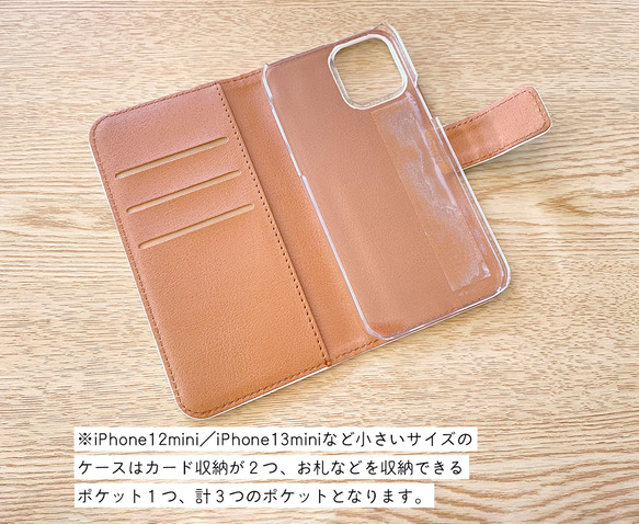 【受注製作品】花とハシビロコウのiPhoneケース 手帳型 Android対応 スマホケース 名入れ 動物 鳥 かわいい 11枚目の画像