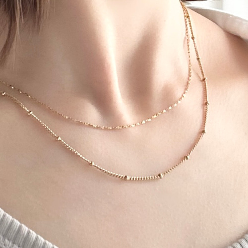 シルバー ゴールド ビーズデザイン ネックレス 3色展開【ビーズデザインネックレス】ゴールド シルバー ピンク