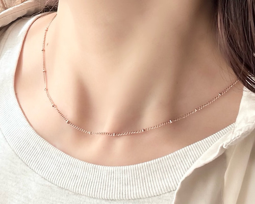 シルバー ゴールド ビーズデザイン ネックレス 850941c4bca62df3305443405119e7