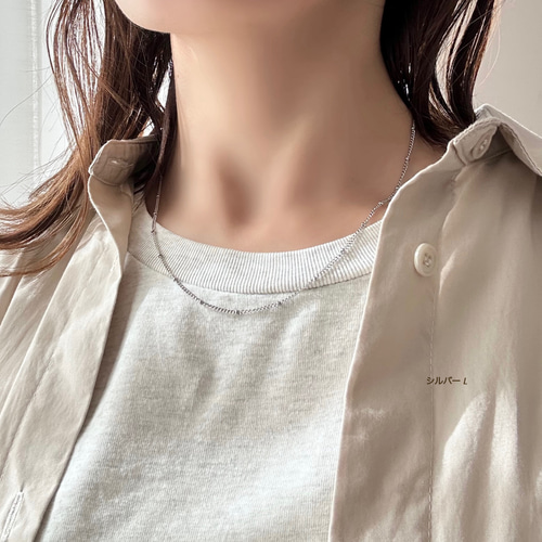 シルバー ゴールド ビーズデザイン ネックレス 3色展開【ビーズデザインネックレス】ゴールド シルバー ピンク