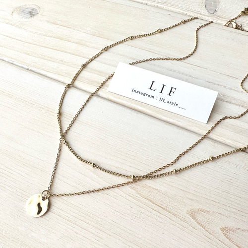 3色展開【ビーズデザインネックレス】ゴールド シルバー ピンク