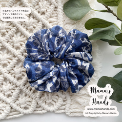 人気⭐️/ヘアゴム 青 チェック柄 シュシュ Amazon.co.jp: ギンガム