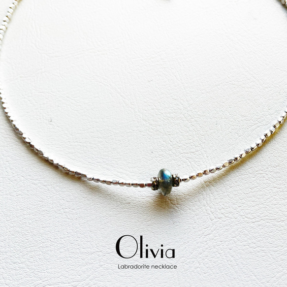 [限時促銷 1000 日圓優惠] 拉長石項圈項鍊 c789 第4張的照片