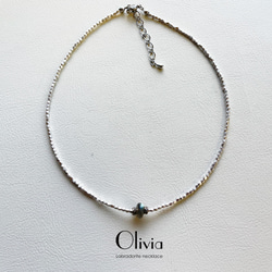 [限時促銷 1000 日圓優惠] 拉長石項圈項鍊 c789 第3張的照片