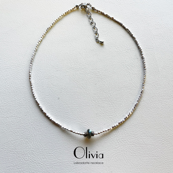 [限時促銷 1000 日圓優惠] 拉長石項圈項鍊 c789 第3張的照片