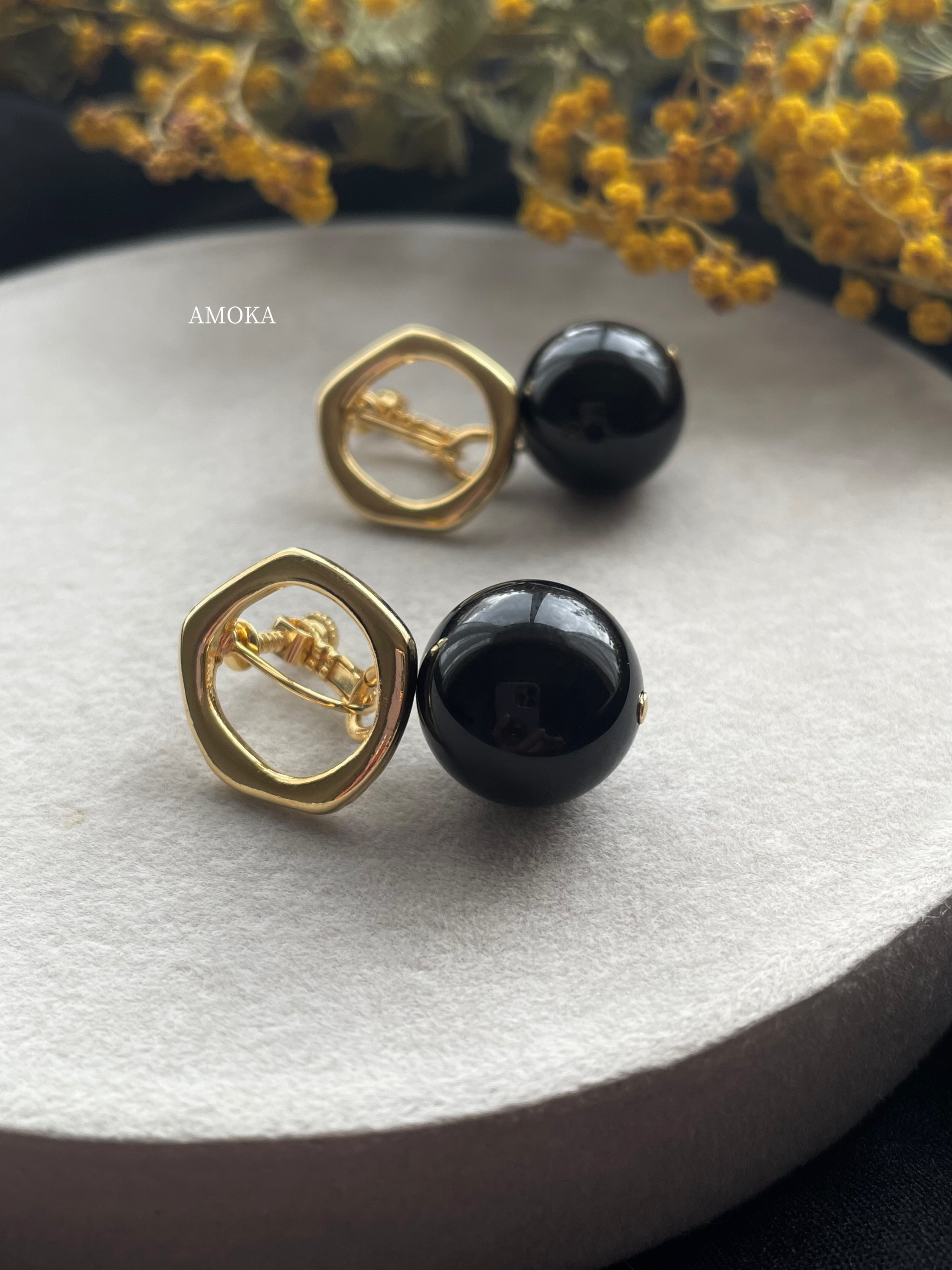 366＊ピンク大ぶりシェルハンドメイドイヤリングサークル立体