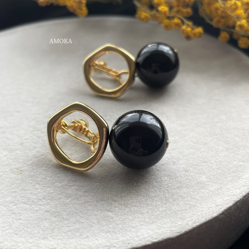 No.1307 ブラックオニキスのイヤリング No.1307 ブラックオニキスのイヤリング アクセサリー