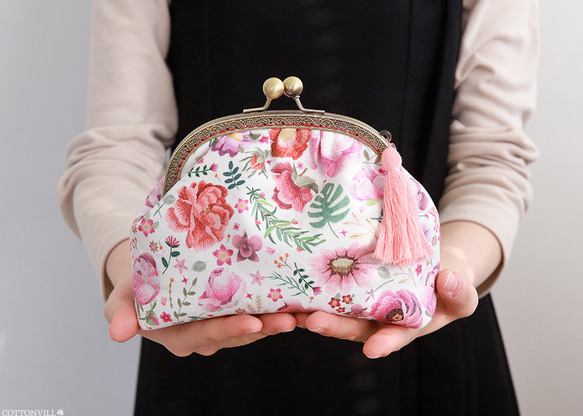韓国製 花柄 刺繍風ピオニー 芍薬の庭 生地 コットン100％シーチング Embroidery Peony 11枚目の画像