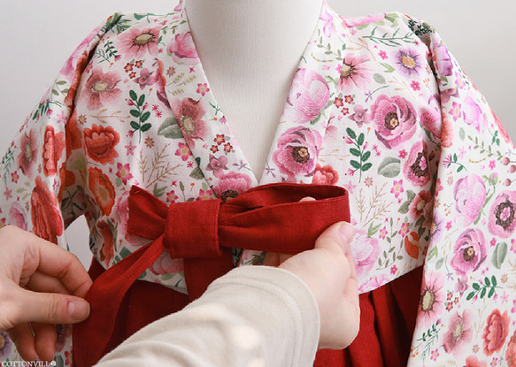韓国製 花柄 刺繍風ピオニー 芍薬の庭 生地 コットン100％シーチング Embroidery Peony 14枚目の画像
