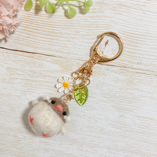 ♡ちびころことりーず♡羊毛フェルト オリジナル文鳥マスコット 白文鳥