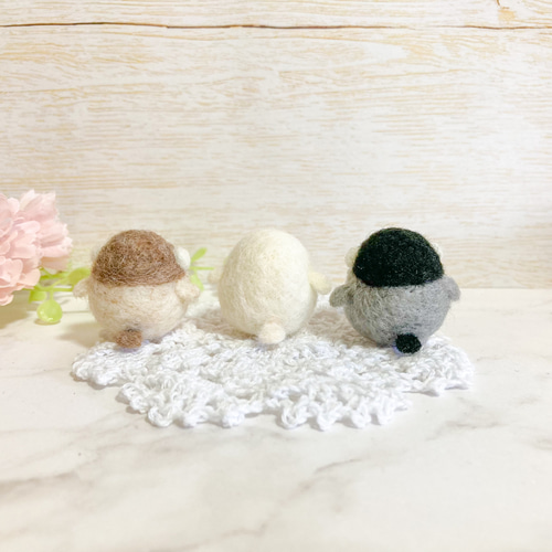 御朱印巡り♡♡さま専用♡ドール♡ドールチャーム♡フェルト ♡ちびころことりーず♡羊毛フェルト オリジナル文鳥マスコット 白文鳥