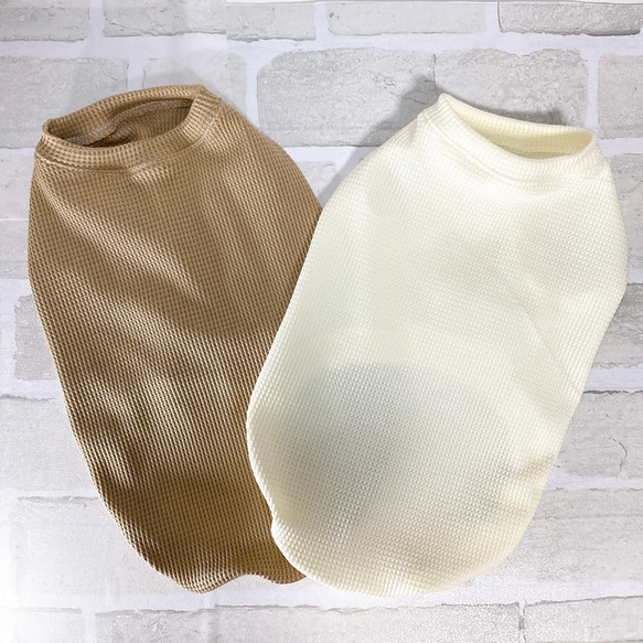 犬服ハンドメイド人気のくすみカラー♪ ワッフルニットのパーカー