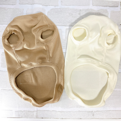 犬服 ハンドメイド人気のくすみカラー♪ ワッフルニットのワンピース