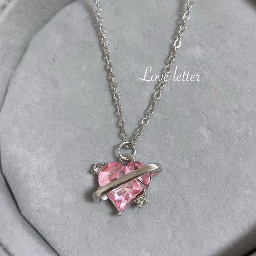 カナミビジュー♡ネックレス〜ハートです かわいいお嬢様にもお似合いなハートネックレス