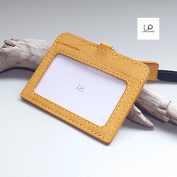 名入れ対応】印象が上がるIDカードホルダー〈黄色〉Giallo IDカード