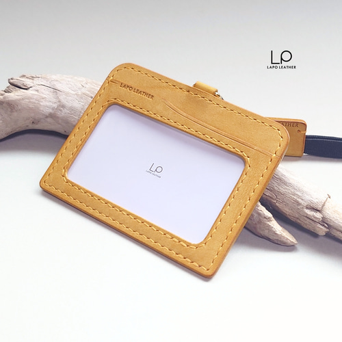 名入れ】印象が上がるIDカードホルダー〈黄色〉Giallo IDカードケース