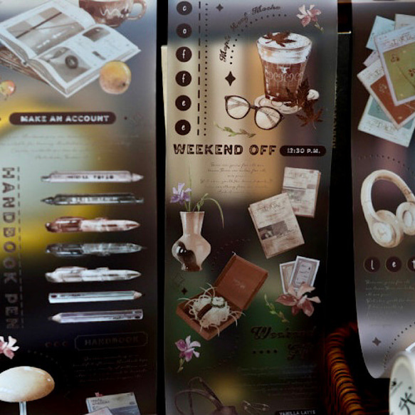 送料無料【S460コラージュ素材】海外PETテープ ヴィンテージ  ジャンクジャーナル　手帳 3枚目の画像