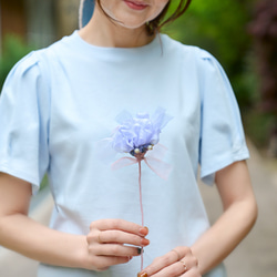 自由に曲げて空間にとける咲き編みの花｜大きいカーネーション｜ブルー 14枚目の画像