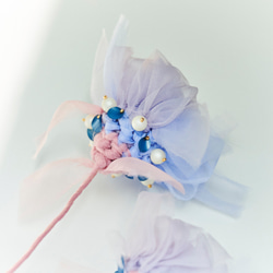 自由に曲げて空間にとける咲き編みの花｜大きいカーネーション｜ブルー 6枚目の画像