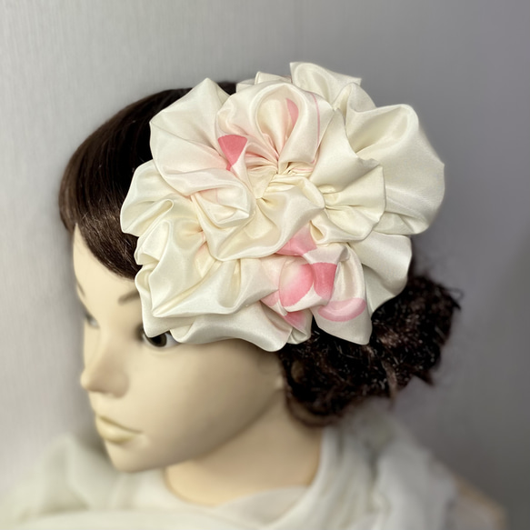 白 ピンク 和装ヘッドドレス ヘアアクセサリー 白無垢髪飾り 振袖髪飾り 4枚目の画像