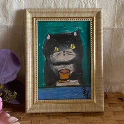 絵画 。原画☆【美しい花畑にきれいな花を植えたかわいいシャム猫】 絵画 。原画☆【美しい花畑にきれいな花を植えたかわいいシャム猫】