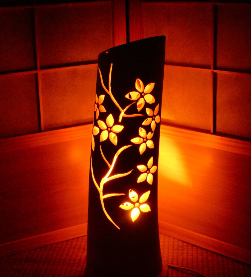 ◆両面彫り◆竹灯り・竹あかり・竹灯籠　 ～～ 癒しの灯り　★春秋★～～