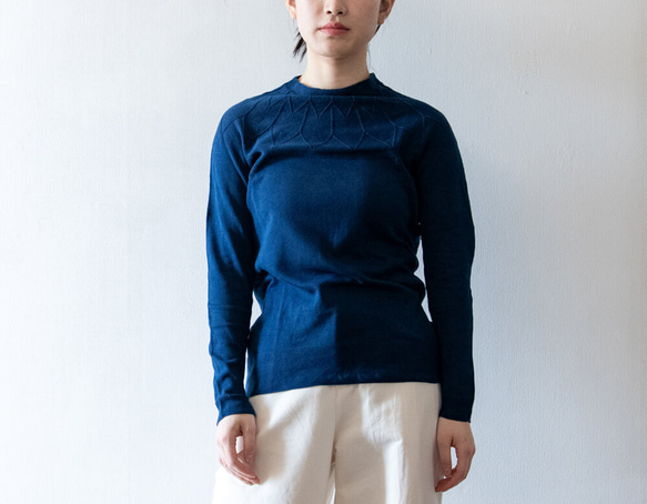 RRL インディゴ リネン コットン 本藍染 ボーダー ニット ウォッシュ加工 POLO RALPH LAUREN - RRL インディゴ ストライプド リネン
