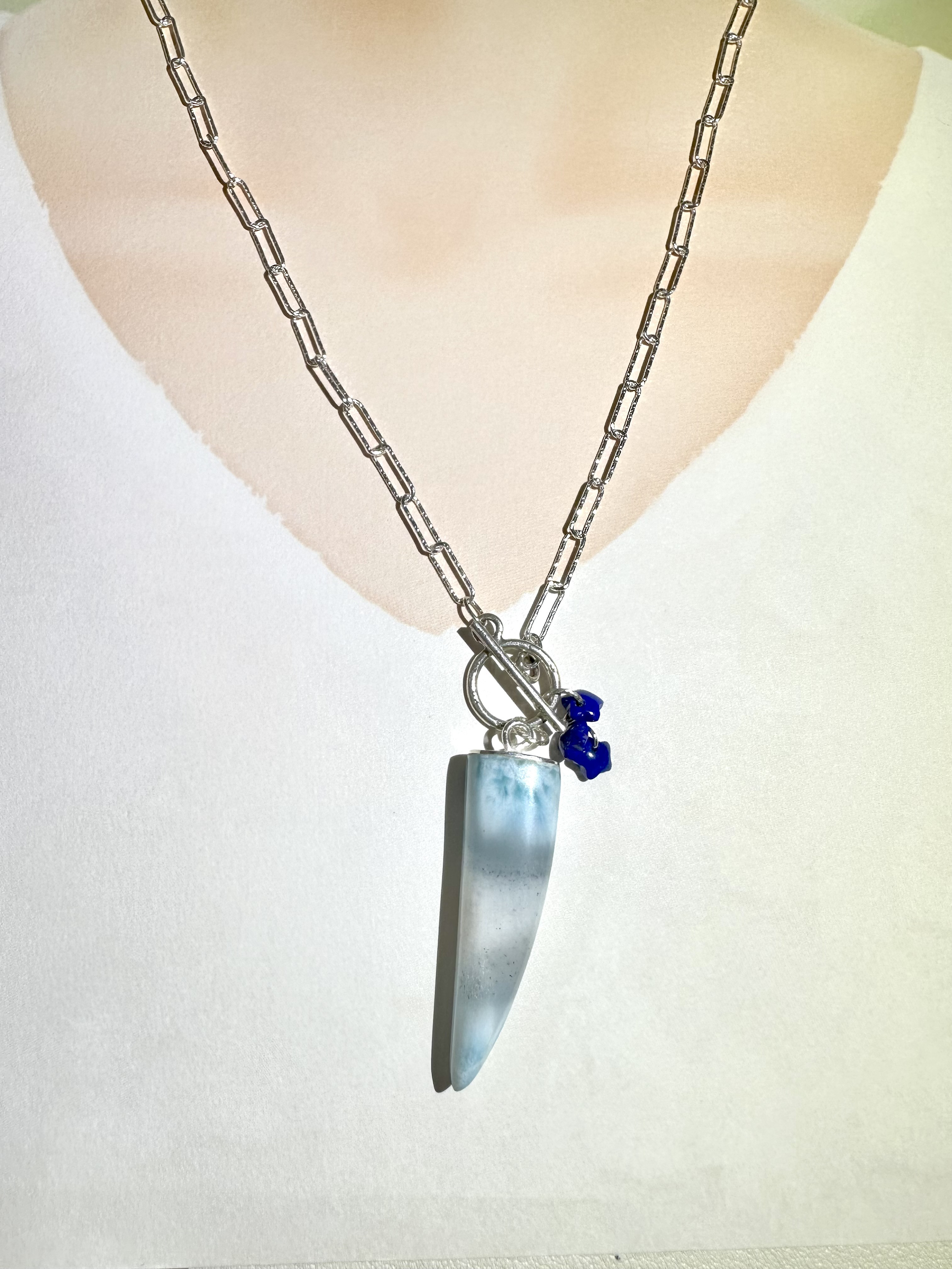 SV925  ラリマー　キバ　ラピスラズリ　星　ネックレ