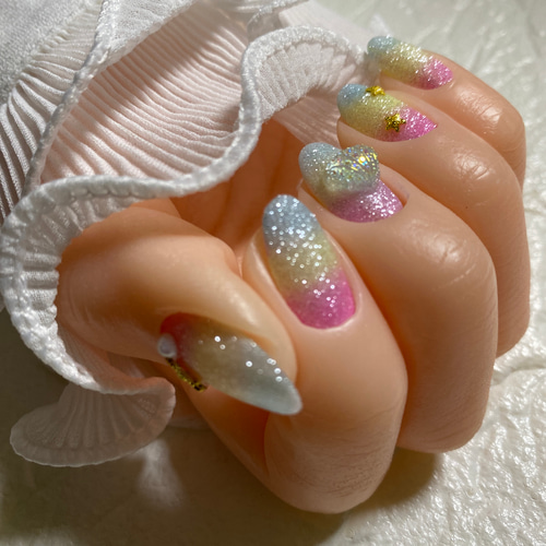 新作⭐︎ パステルビーチ〜シュガースター〜ネイルチップ/短め 対応  