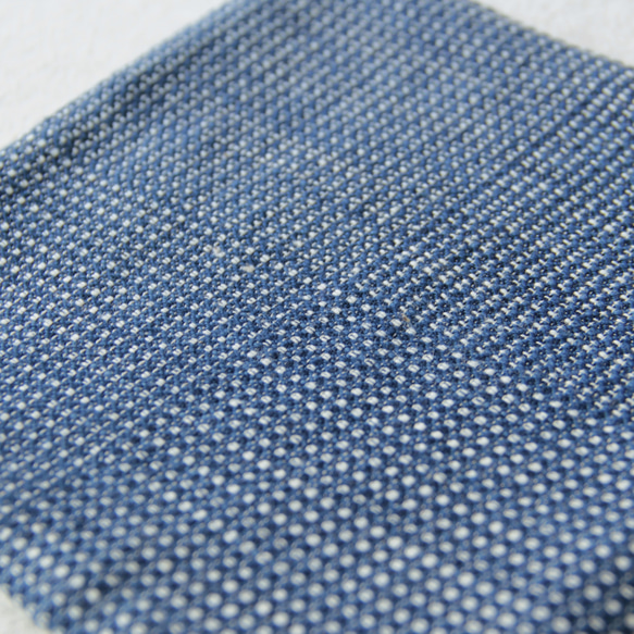 手織り・藍染め　ポットマット・模様織り 3枚目の画像