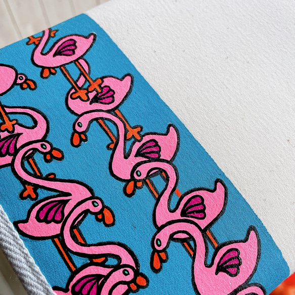ワイド型★一点限定【flamingo】POPキャンバスマルチケース母子手帳ケース3人用　 2枚目の画像