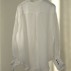 ルーズ薄手レディースロングスリーブ綿麻シャツ 3枚目の画像
