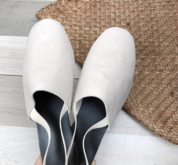 手作り本革サンダル 本革スリッパ　履きやすい　母の日　本革 カジュアルフラットシューズ レディース靴　ひやしおくり 9枚目の画像