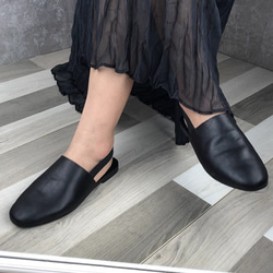 手作り本革サンダル 本革スリッパ　履きやすい　母の日　本革 カジュアルフラットシューズ レディース靴　ひやしおくり 1枚目の画像
