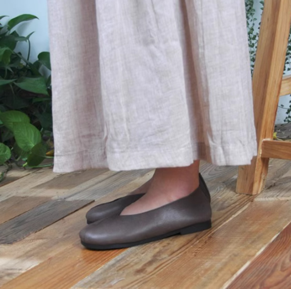 手作りの靴 母の日　パンプス　本革 カジュアルフラットシューズ レディース靴 履きやすい 18枚目の画像