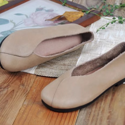 手作りの靴 母の日　パンプス　本革 カジュアルフラットシューズ レディース靴 履きやすい 6枚目の画像
