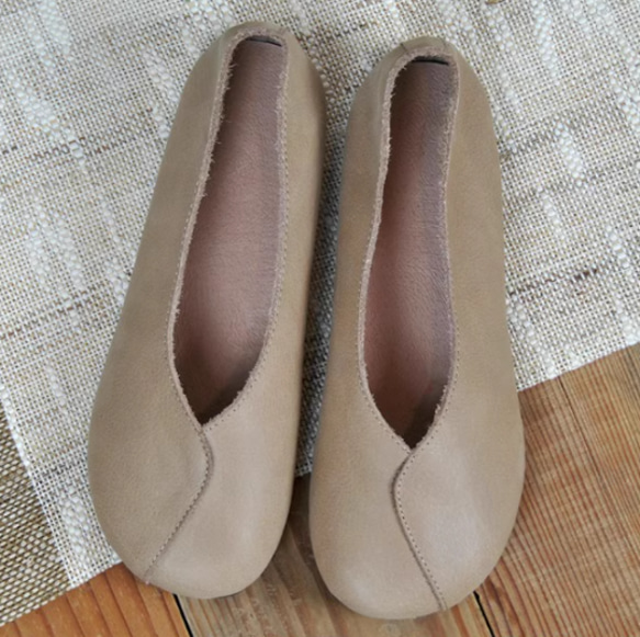 手作りの靴 母の日　パンプス　本革 カジュアルフラットシューズ レディース靴 履きやすい 7枚目の画像