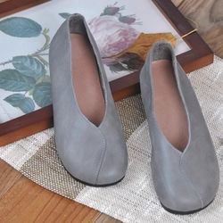 手作りの靴 母の日　パンプス　本革 カジュアルフラットシューズ レディース靴 履きやすい 12枚目の画像