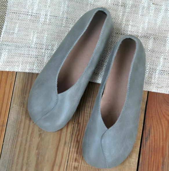 手作りの靴 母の日　パンプス　本革 カジュアルフラットシューズ レディース靴 履きやすい 13枚目の画像
