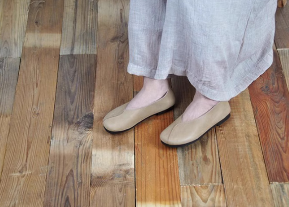 手作りの靴 母の日　パンプス　本革 カジュアルフラットシューズ レディース靴 履きやすい 14枚目の画像