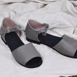 手作りの靴 サンダル本　母の日　カジュアルフラットシューズ　本革 レディース靴 履きやすい 11枚目の画像