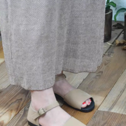 手作りの靴 サンダル本　母の日　カジュアルフラットシューズ　本革 レディース靴 履きやすい 6枚目の画像