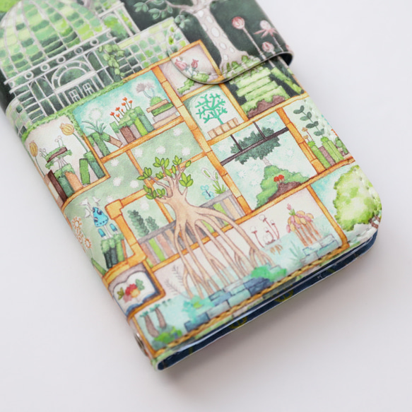 iPhone15〜【ベルト付き】アンドロイド対応・手帳型スマホケース「本植物図書館〜空想植物園別館〜」　内側デザイン可！ 12枚目の画像