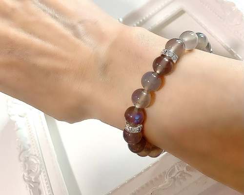 大人気天然石】ブラックラブラドライト8mm ブレスレット【内なる力の